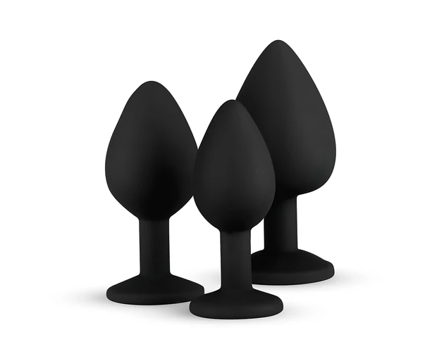 Easytoys Diamond - anál plug szett (fekete)