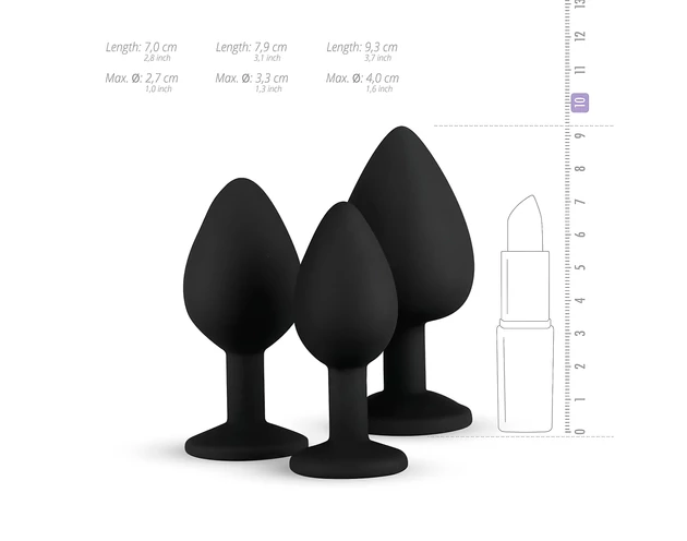 Easytoys Diamond - anál plug szett (fekete)
