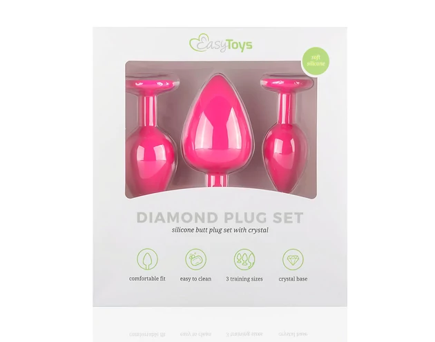Easytoys Diamond - anál plug szett (pink)