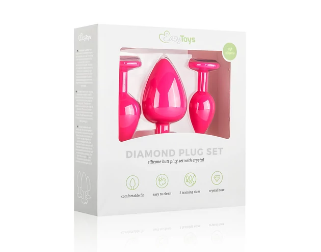 Easytoys Diamond - anál plug szett (pink)