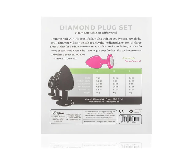 Easytoys Diamond - anál plug szett (pink)