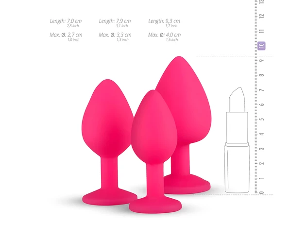 Easytoys Diamond - anál plug szett (pink)