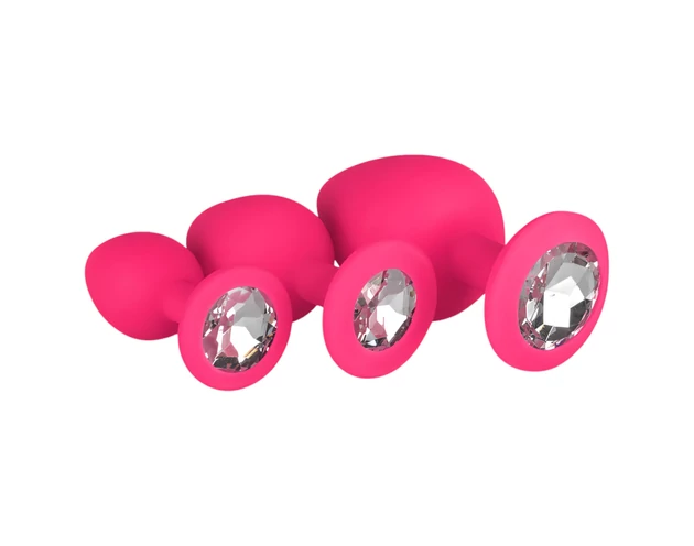 Easytoys Diamond - anál plug szett (pink)