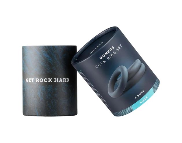 Boners - péniszgyűrű szett - 3db (szürke)