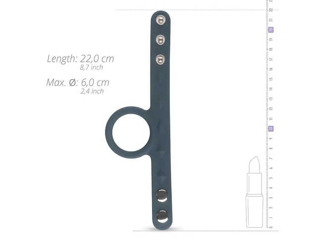 Boners Strap L - péniszgyűrű és heregyűrű egyben (szürke)