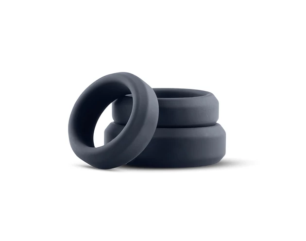 Boners - szilikon péniszgyűrű szett - 3db (szürke)
