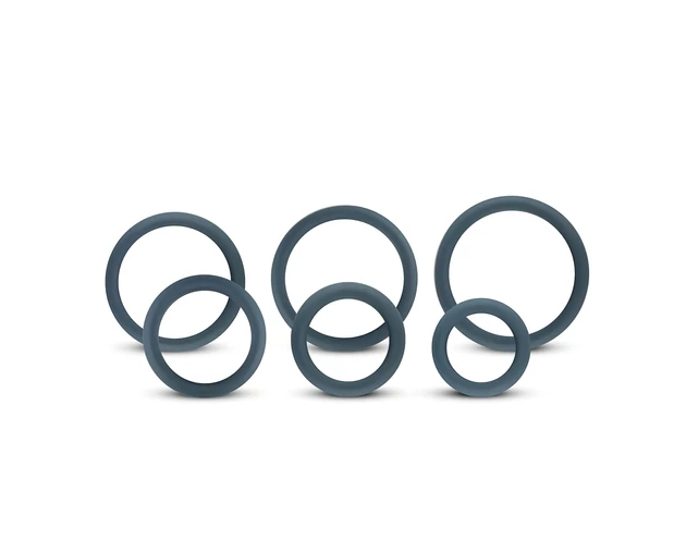 Boners - szilikon péniszgyűrű szett - 6db (szürke)