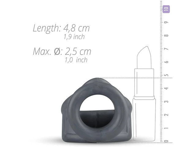 Boners 2in1 - péniszgyűrű és herenyújtó-gyűrű (szürke)