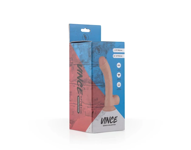 Real Fantasy Vince - herés fitymás dildó - 19,5cm (natúr)