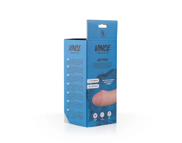 Real Fantasy Vince - herés fitymás dildó - 19,5cm (natúr)