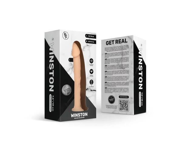 Real Fantasy Winston - tapadókorongos vibrátor - 19cm (natúr)