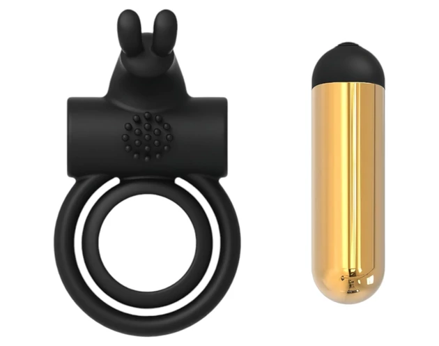 Elite Joel - akkus, vibrációs here- és péniszgyűrű (fekete)