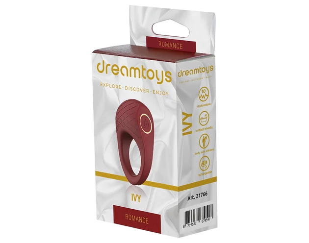 Dreamtoys Ivy - rezgő péniszgyűrű (bordó)