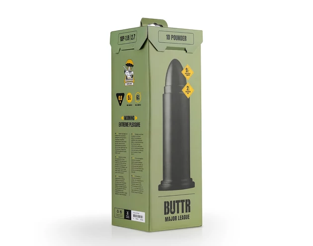 BUTTR 10 Punder - tapadókorongos nagy dildó (fekete)