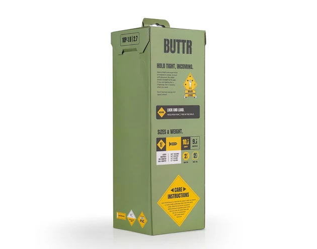 BUTTR 10 Punder - tapadókorongos nagy dildó (fekete)
