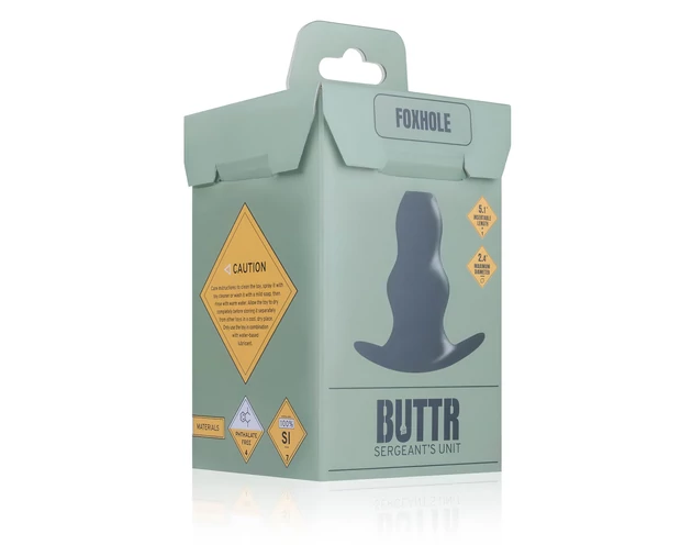 BUTTR Foxhole - üreges análtágító dildó (fekete)