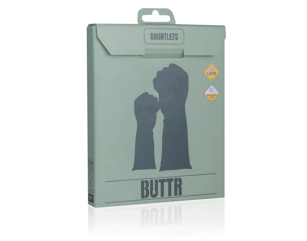 BUTTR Gauntlets - latex fisting, ökölszex kesztyű (fekete)