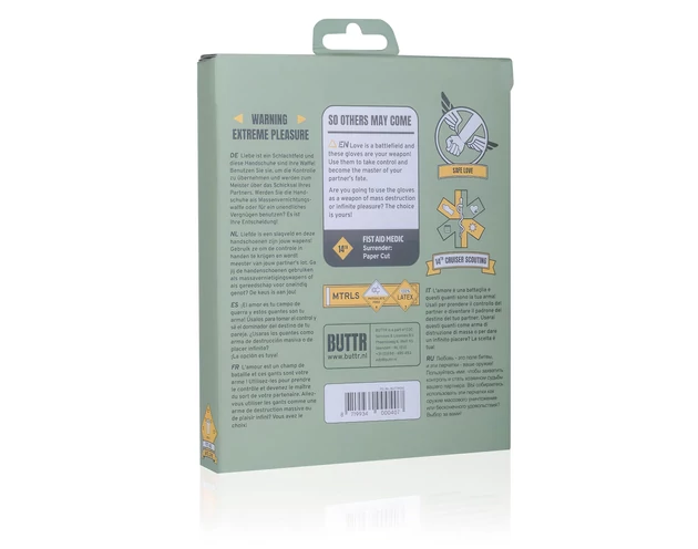 BUTTR Gauntlets - latex fisting, ökölszex kesztyű (fekete)