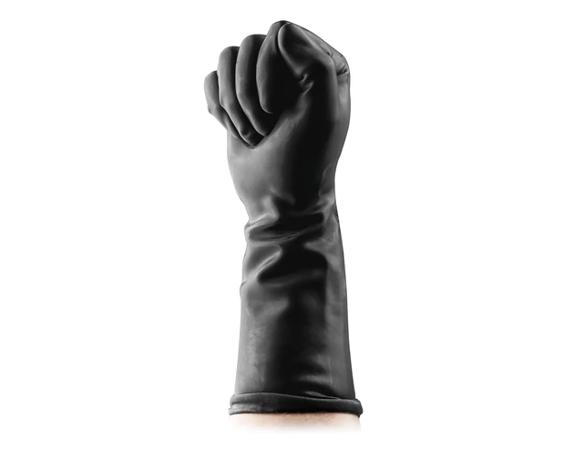 BUTTR Gauntlets - latex fisting, ökölszex kesztyű (fekete)