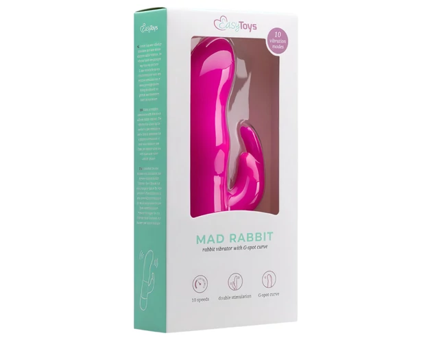 Easytoys Mad Rabbit - nyuszis csiklókaros vibrátor (pink)