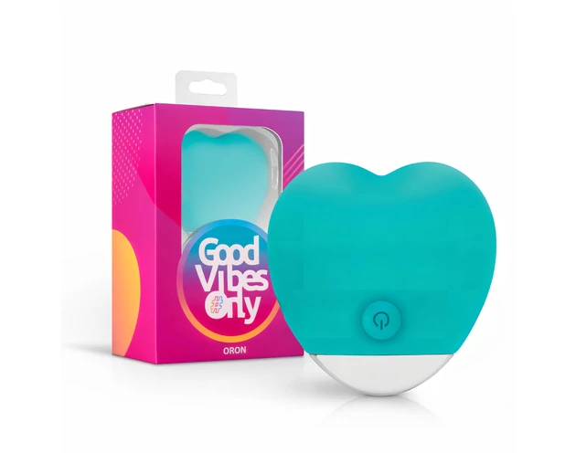 Good Vibes Oron - akkus, szíves csikló vibrátor (türkiz)