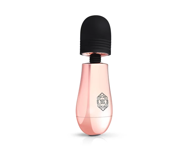 Rosy Gold Mini Wand - akkus, masszírozó vibrátor (rosegold)