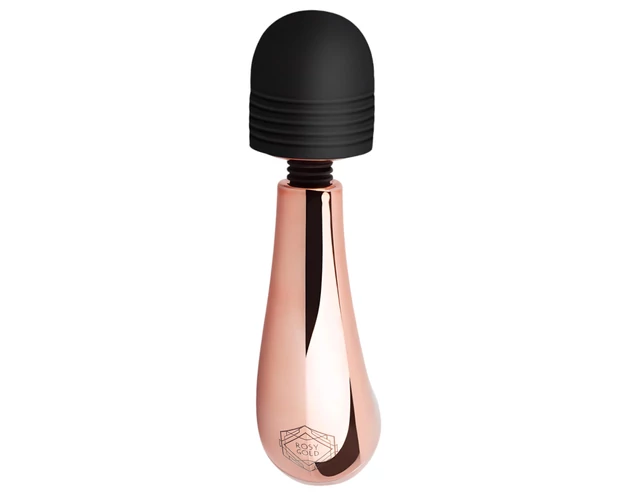 Rosy Gold Wand Mini Curve - masszírozó vibrátor (rosegold)
