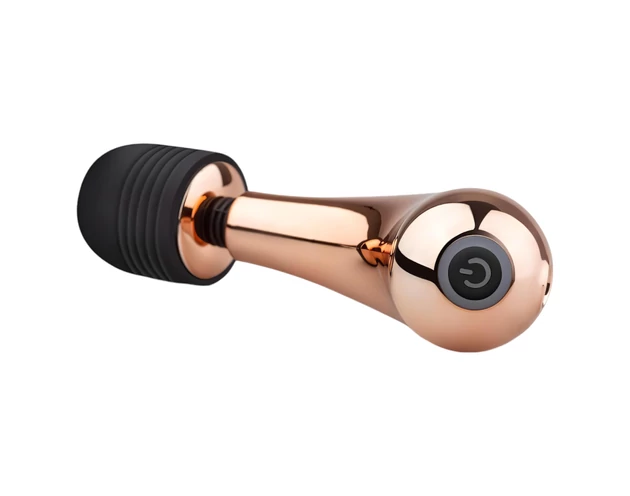 Rosy Gold Wand Mini Curve - masszírozó vibrátor (rosegold)
