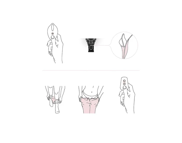 Pantyrebel - akkus, rádiós vibrációs csipke tanga - fekete (S-L)