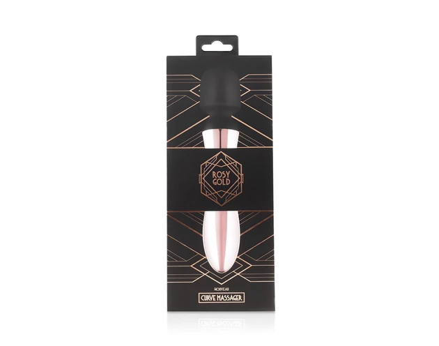 Rosy Gold Wand Curve - akkus, masszírozó vibrátor (rosegold)