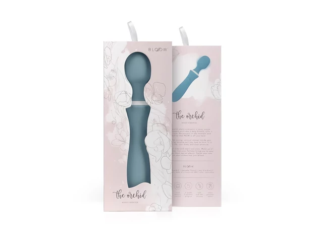 Bloom Orchid Wand - akkus, masszírozó vibrátor (türkiz)