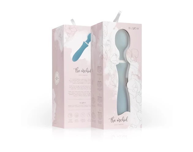 Bloom Orchid Wand - akkus, masszírozó vibrátor (türkiz)