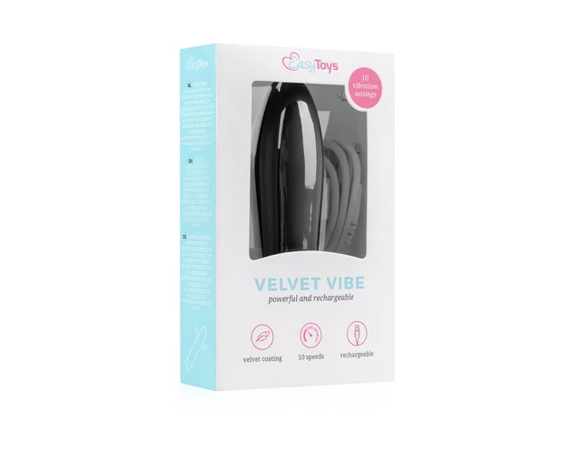 Easytoys Velvet Vibe - akkus rúd vibrátor (fekete)