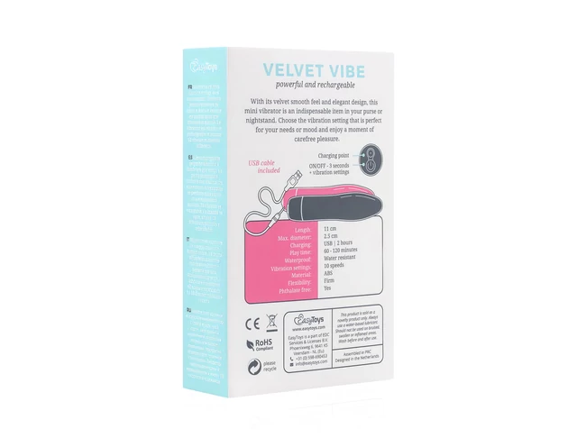 Easytoys Velvet Vibe - akkus rúd vibrátor (fekete)
