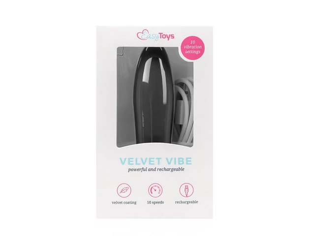 Easytoys Velvet Vibe - akkus rúd vibrátor (fekete)