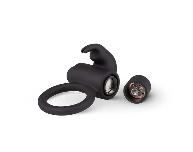 EasyToys Bunny - vibrációs péniszgyűrű (fekete)