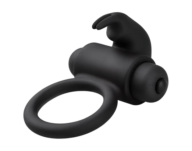 EasyToys Bunny - vibrációs péniszgyűrű (fekete)