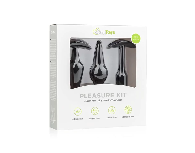Easytoys Pleasure kit - változatos anál plug szett (fekete)