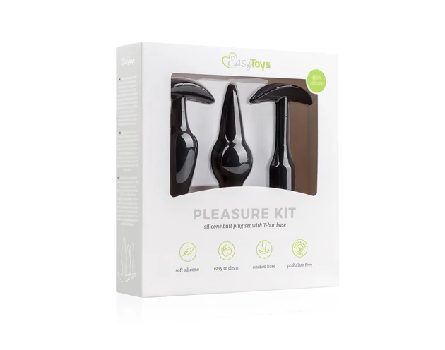 Easytoys Pleasure kit - változatos anál plug szett (fekete)