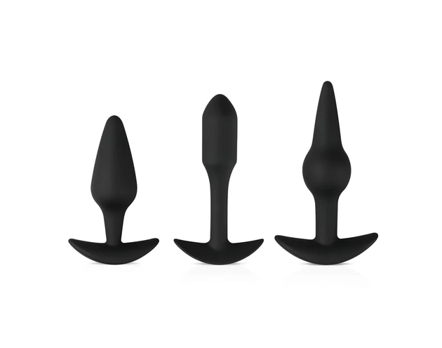 Easytoys Pleasure kit - változatos anál plug szett (fekete)