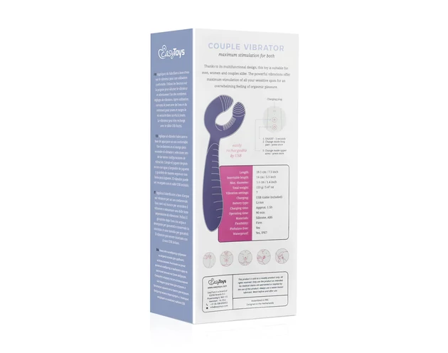 Easytoys Couple - akkus, vízálló párvibrátor (lila)