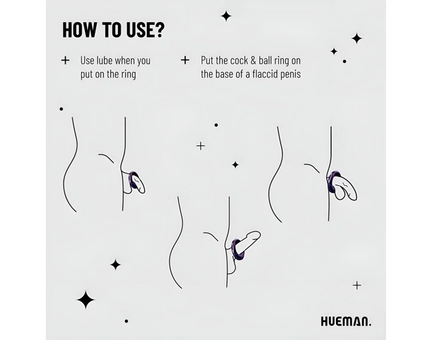 Hueman Saturn - akkus, vízálló vibrációs péniszgyűrű (lila)