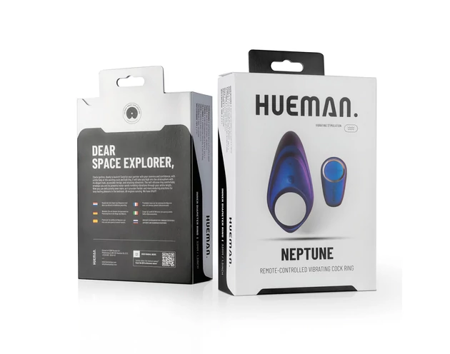Hueman Neptune - vízálló vibrációs péniszgyűrű (lila)