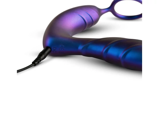 Hueman Black Hole - rádiós anál vibrátor péniszgyűrűvel (lila)