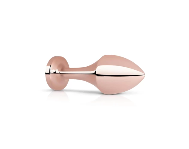 Rosy Gold Butt Plug - fekete köves anál plug (rosegold)