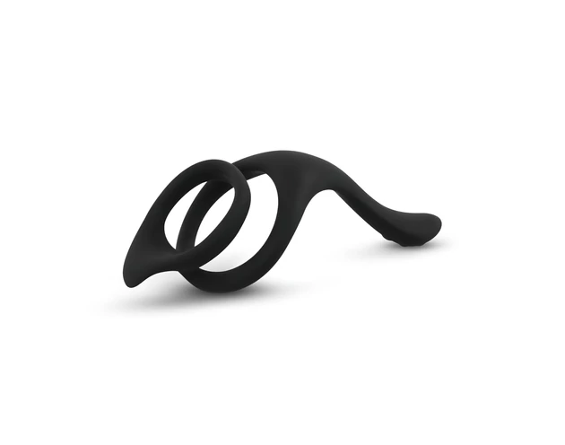 Easytoys Pleasure Ring - rugalmas pénisz- és heregyűrű (fekete)
