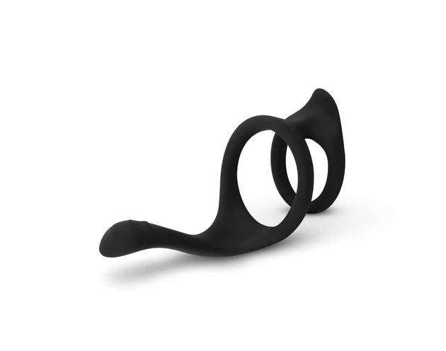 Easytoys Pleasure Ring - rugalmas pénisz- és heregyűrű (fekete)