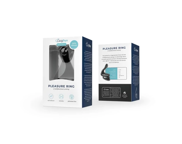 Easytoys Pleasure Ring - rugalmas pénisz- és heregyűrű (fekete)