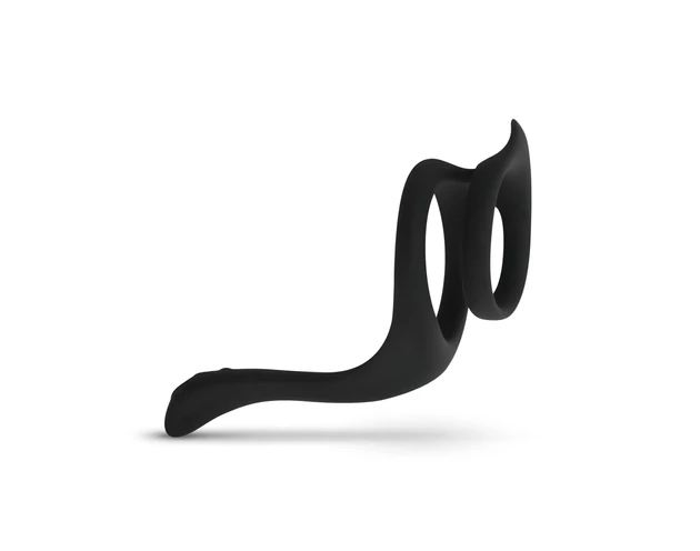 Easytoys Pleasure Ring - rugalmas pénisz- és heregyűrű (fekete)