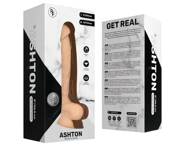Real Fantasy Ashton - herés, élethű dildó - 20,5cm (natúr)